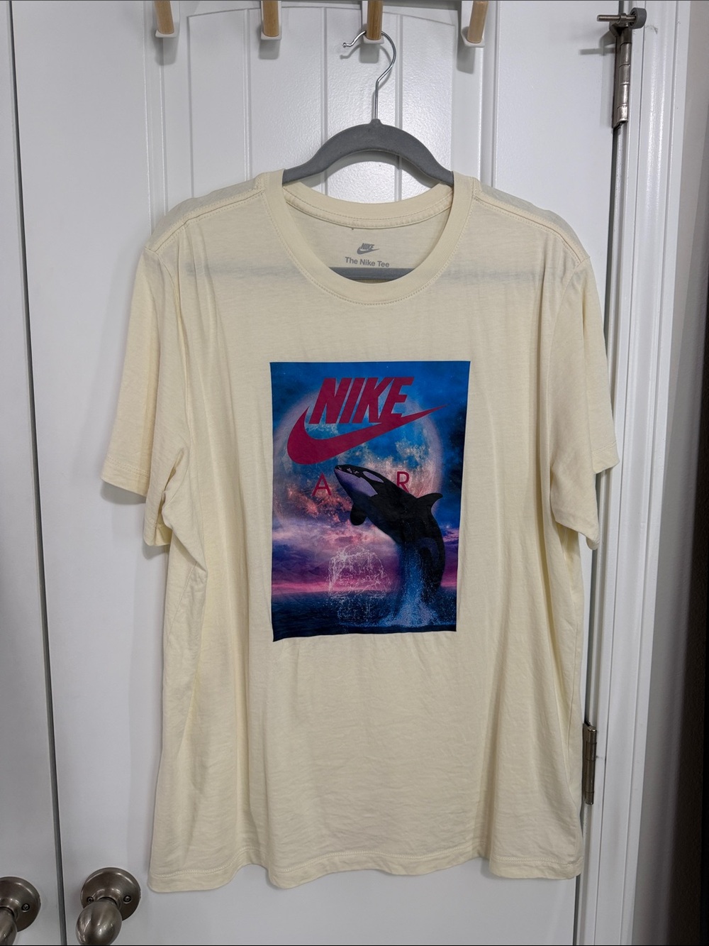 Nike Cream Short-Sleeve Tee with Multicolor Orca Graphic